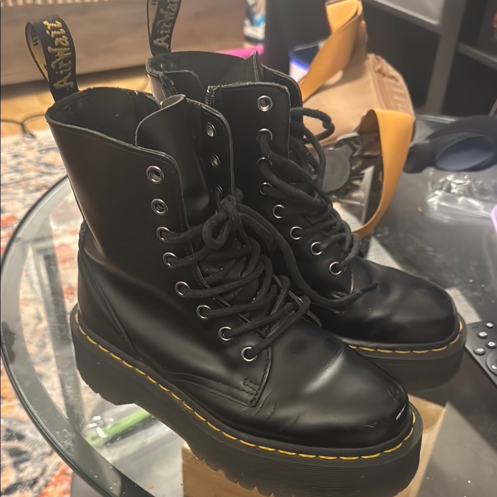 Dr. Martens Black Leather Jadon Women's Boots